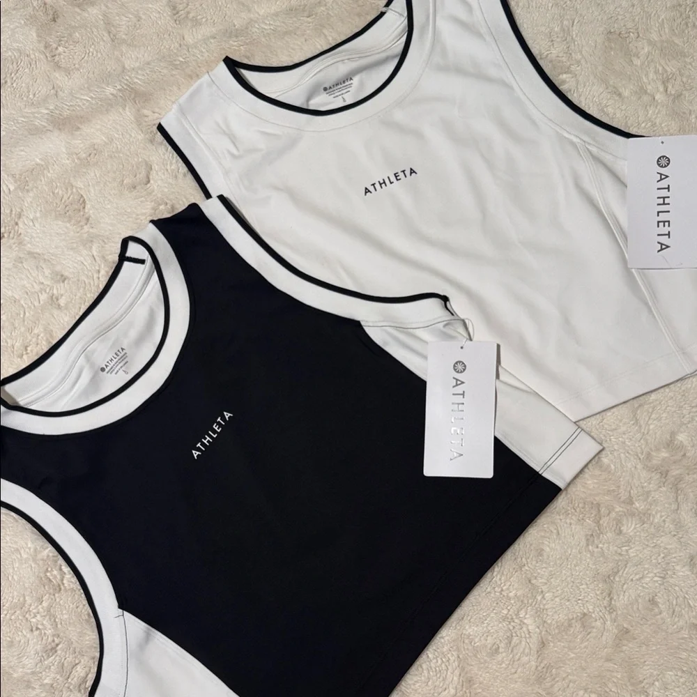 Athleta Black and White Tank Tops For 2 great deal - Picture 1 of 3